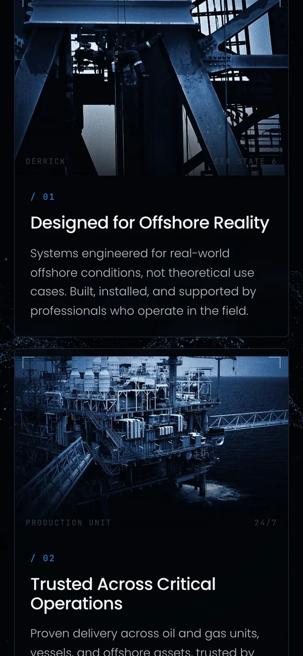 Deepsea Networks website - mobile screen 2