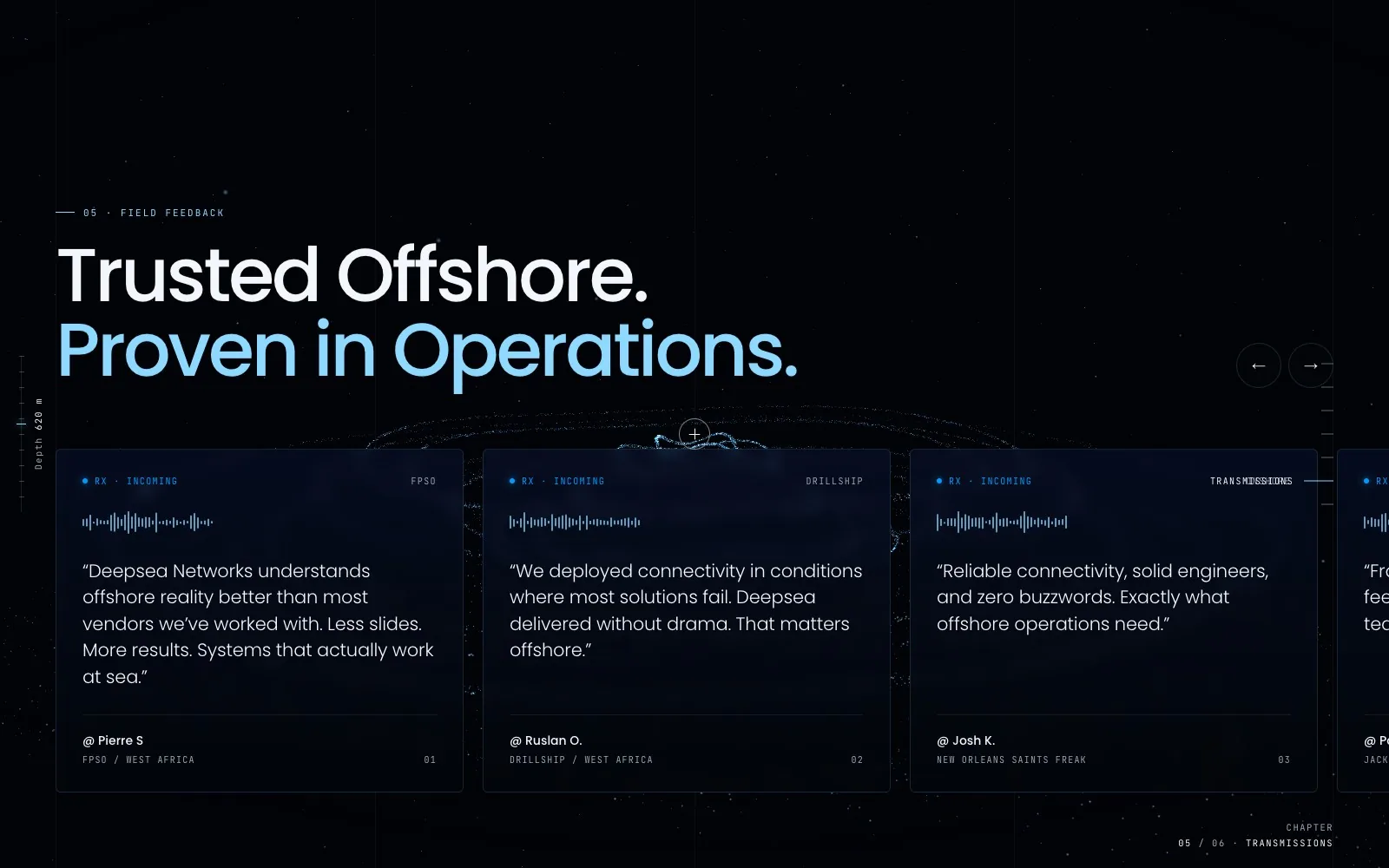 Deepsea Networks website - desktop screen 3