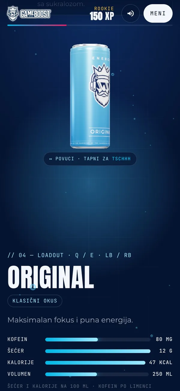 GameBoost Energy website - mobile screen 2