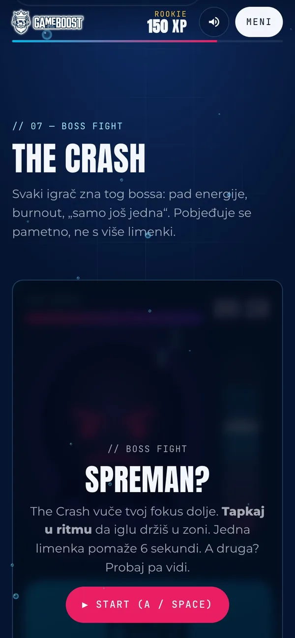GameBoost Energy website - mobile screen 4