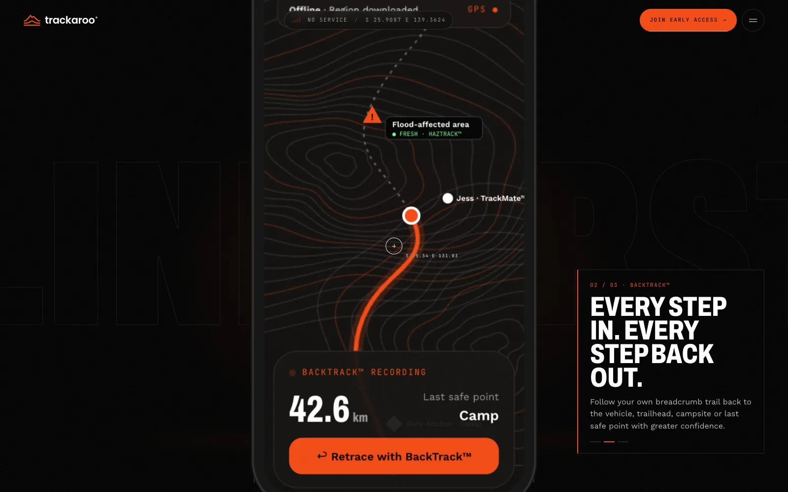Trackaroo website - desktop screen 3