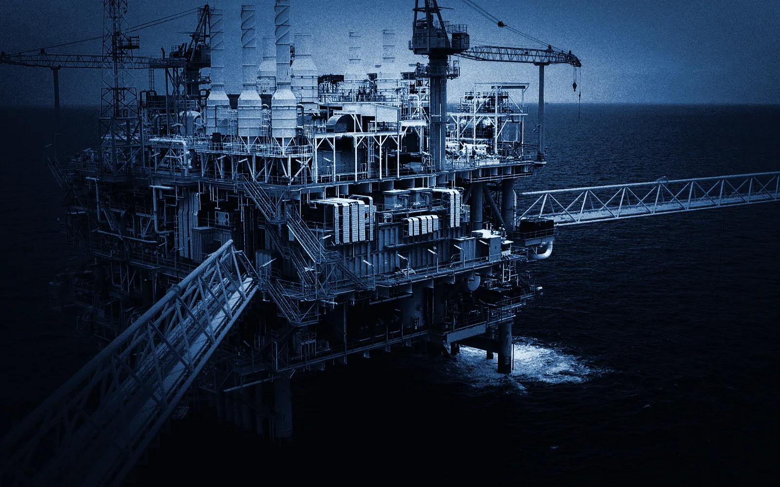 Offshore production platform at sea